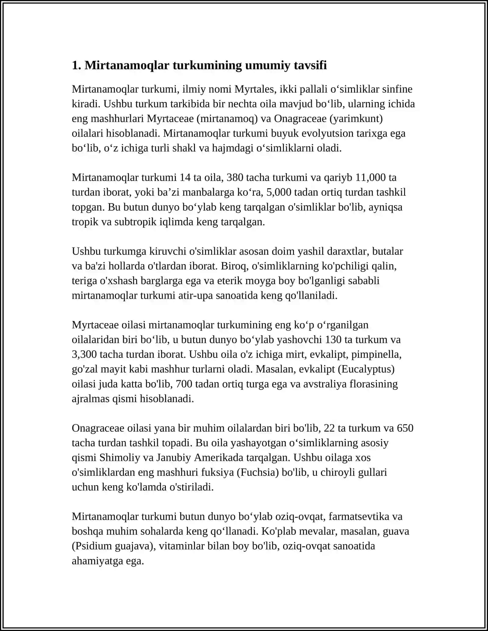 Mirtanamoqlar Turkumi Biologiyasi 3
