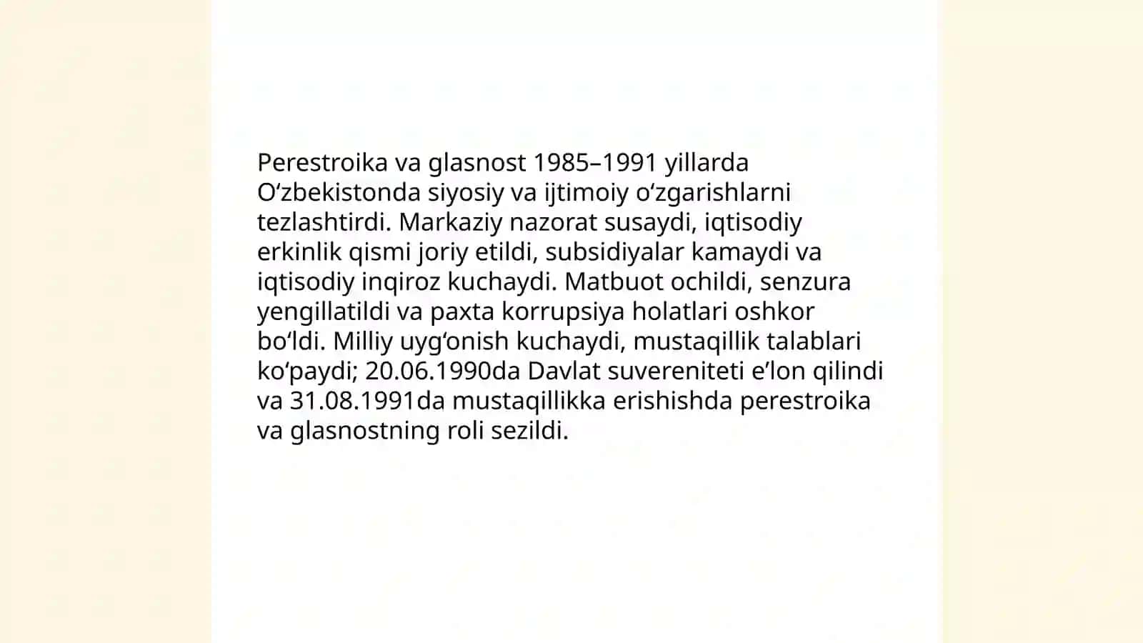 MUSTAQILLIKKA ERISHISH ARAFASIDA O‘ZBEKISTONDAGI IJTIMOIY-SIYOSIY JARAYONLAR 3