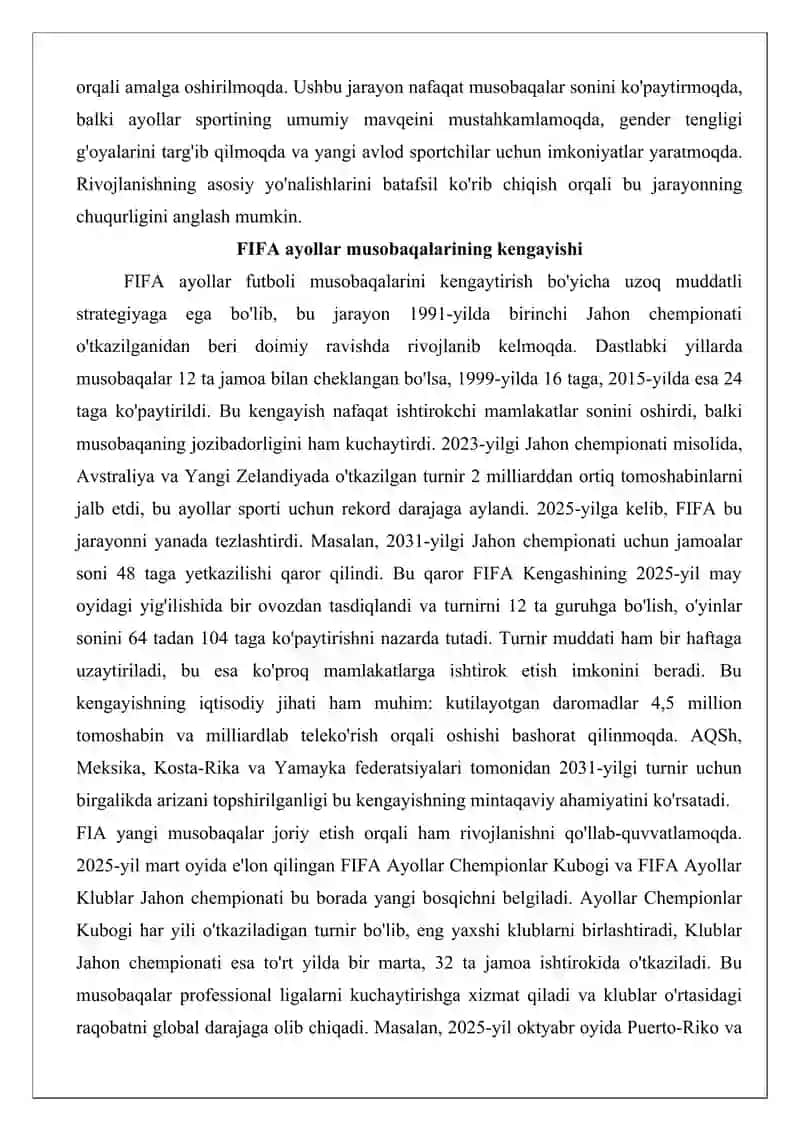 Ayollar futbolining rivojlanish tendensiyalari 3