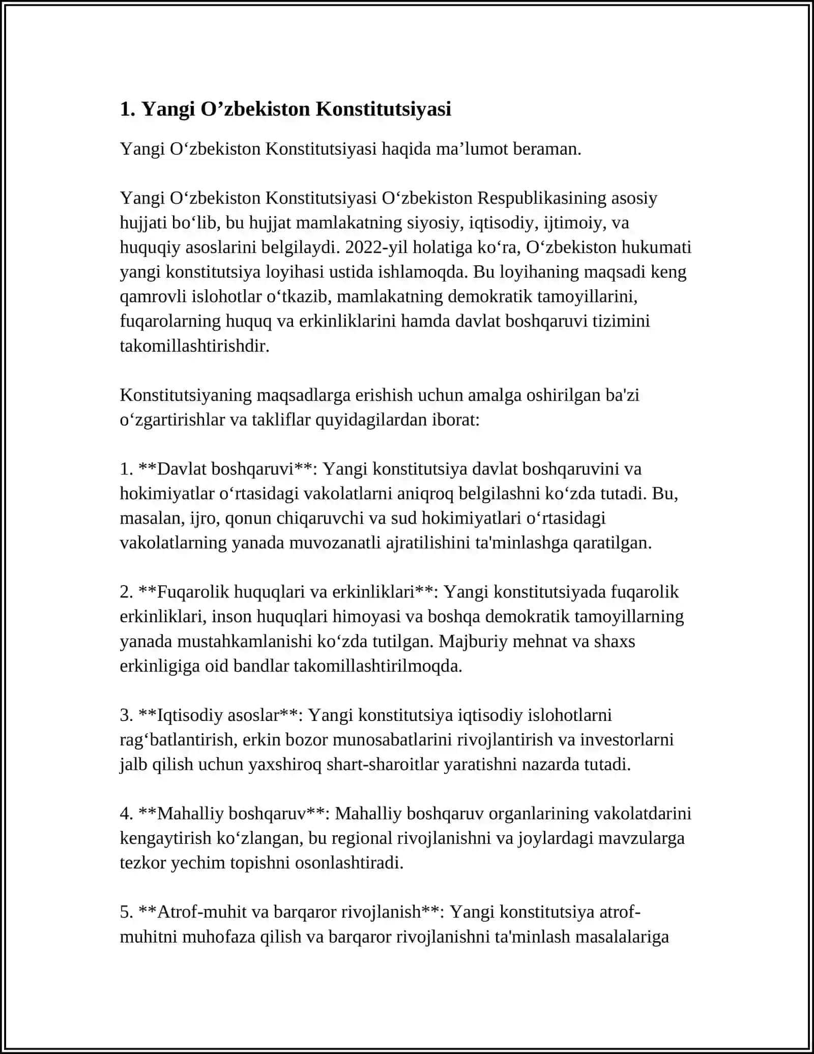 YANGI O’ZBEKISTON BUYUK KELAJAK SARI 3