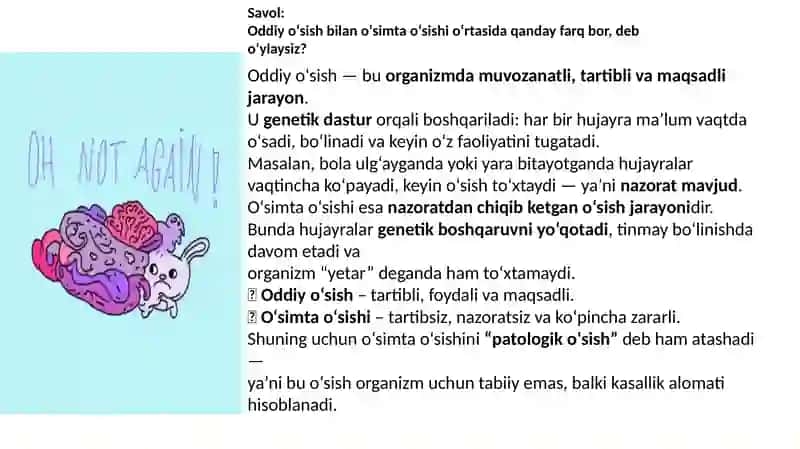 Oʻsimta va uning kelib chiqish sabablari,taʼsiri 3