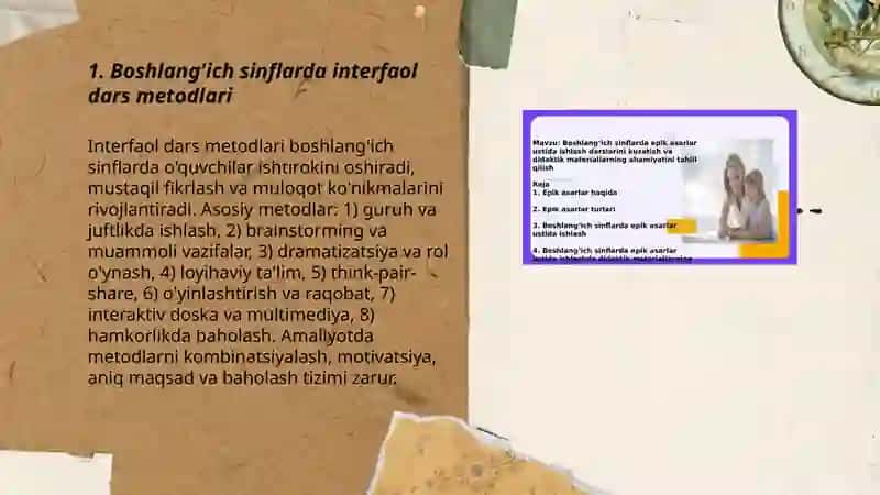 Boshlang'ich sinflarda ta'lim metodlari va vositalari 3