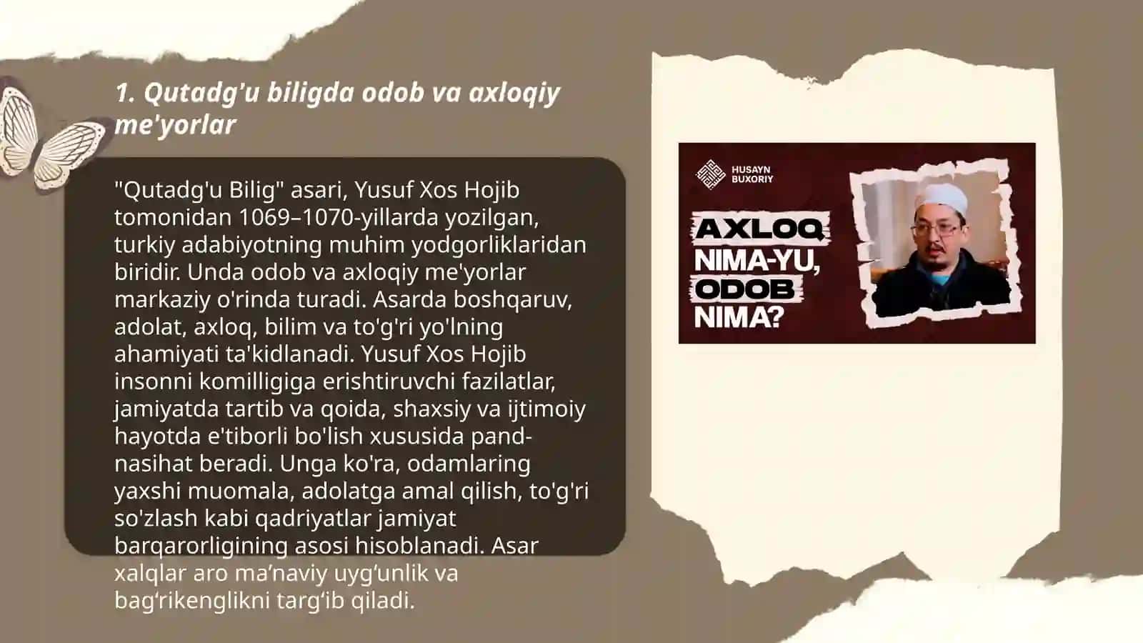 Qutadg'u biligda odob va axloqiy me'yorlar 3
