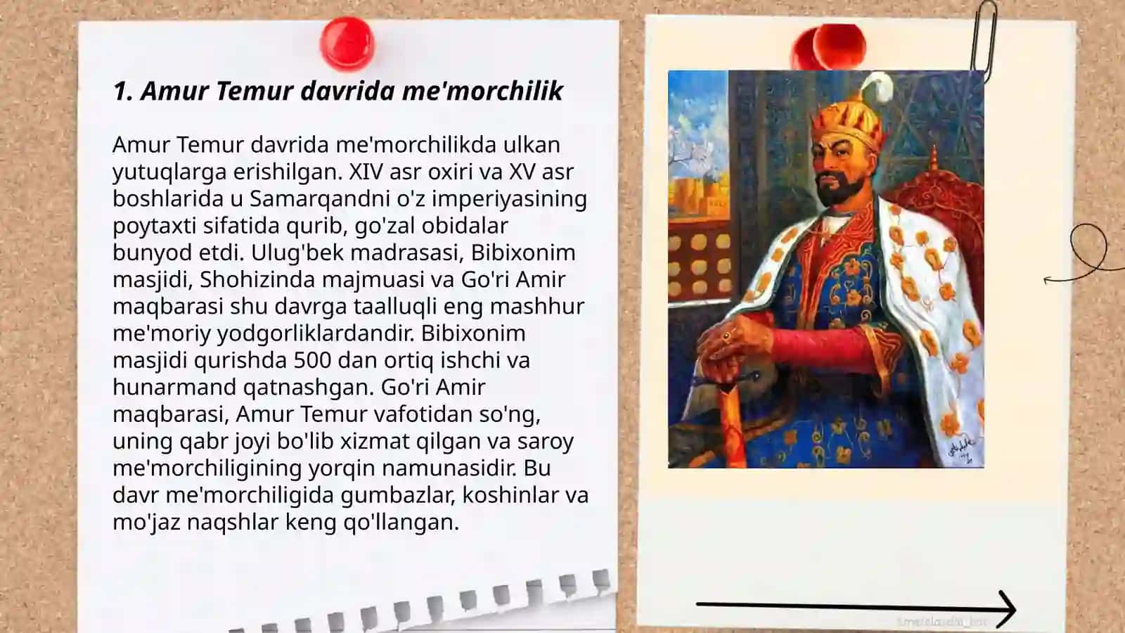 Amur Temur davrida madaniyat va san'atning yuksalishi 3