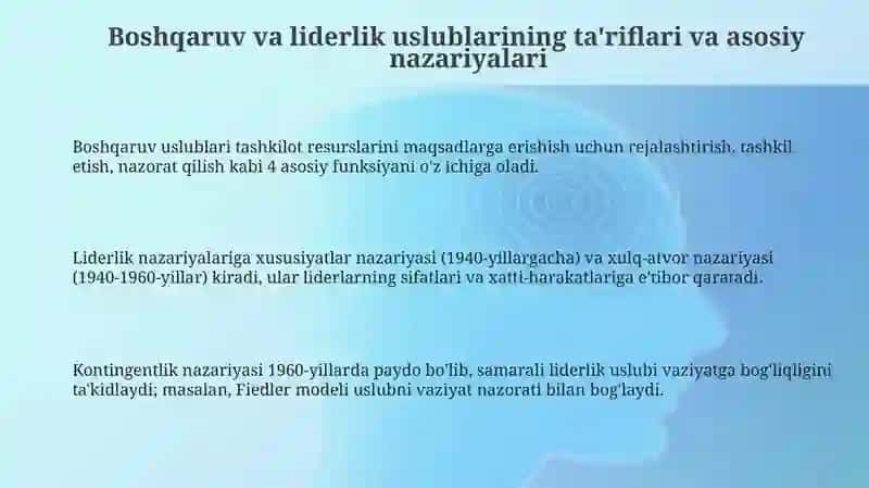 Boshqaruv va rahbarlik uslublari 3