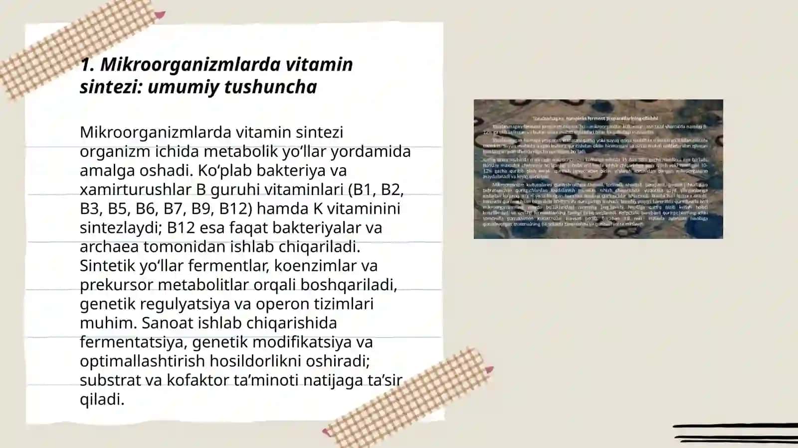 Mikroorganizimlardan vitamin olish 3