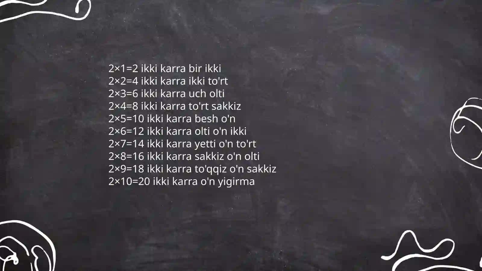 2-sinf koʻpaytirish jadvali 3