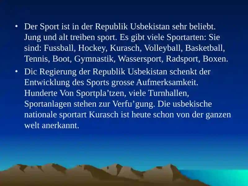 Die Sportarten 3