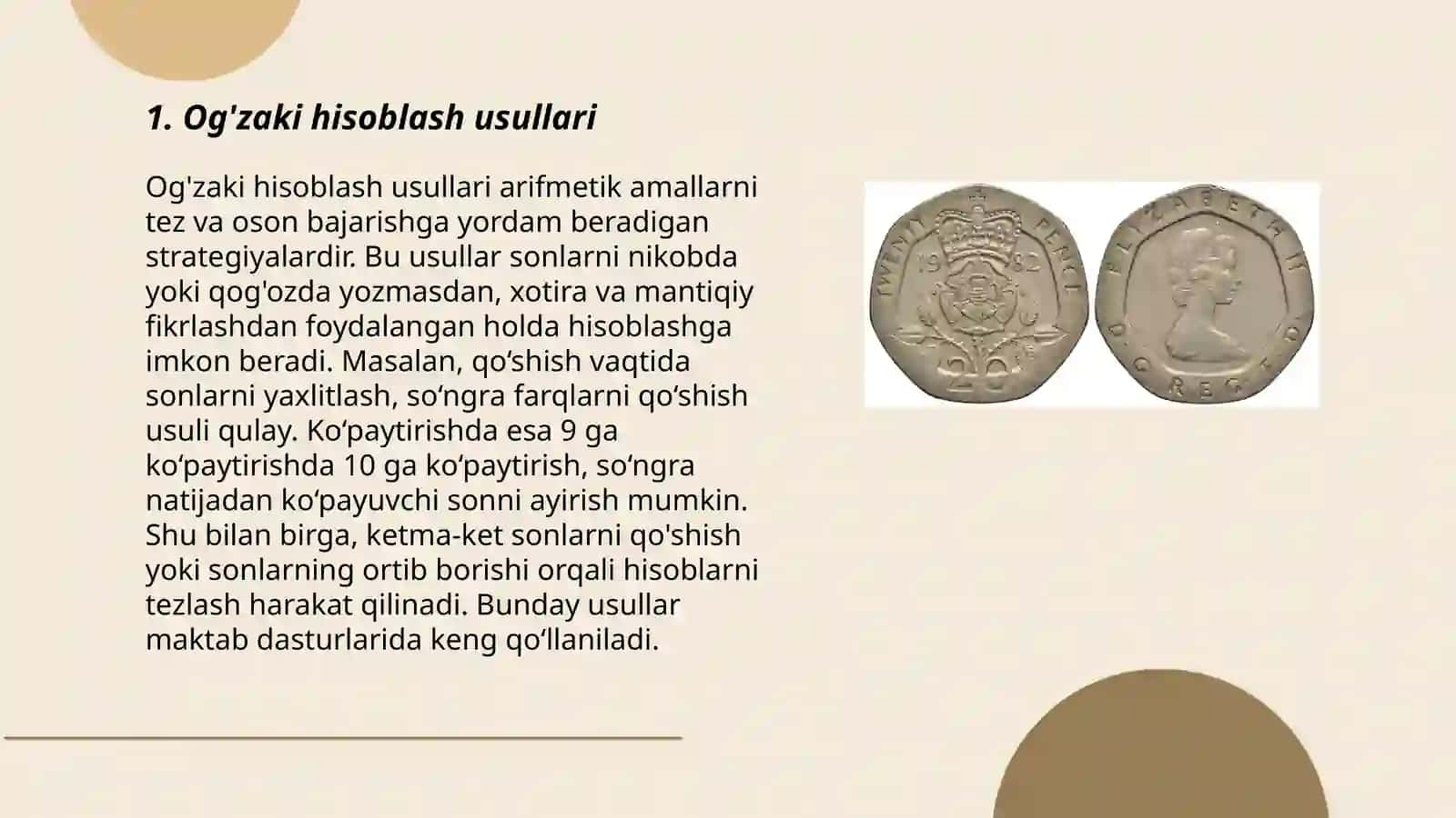 Og'zaki hisoblash usullari 3