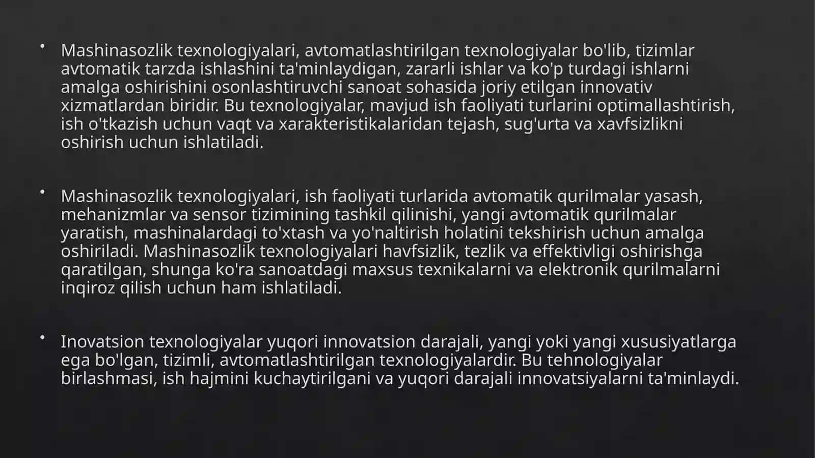 Mashinasozlik da innovatsion texnologiyalarni qo'llash 3