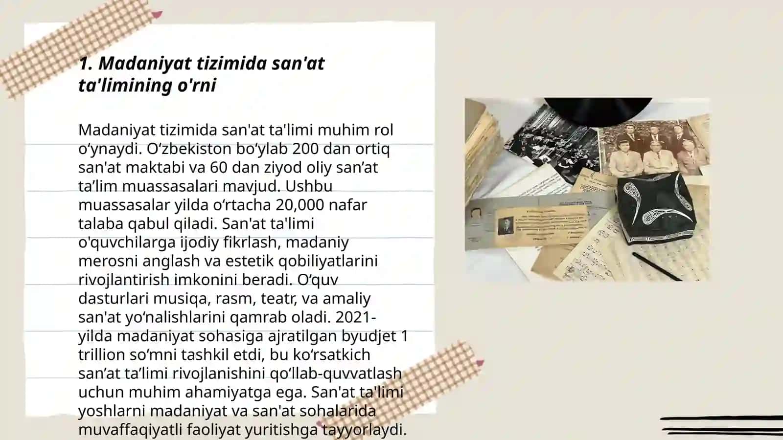 Madaniyat tizimida san'at masalalari 3