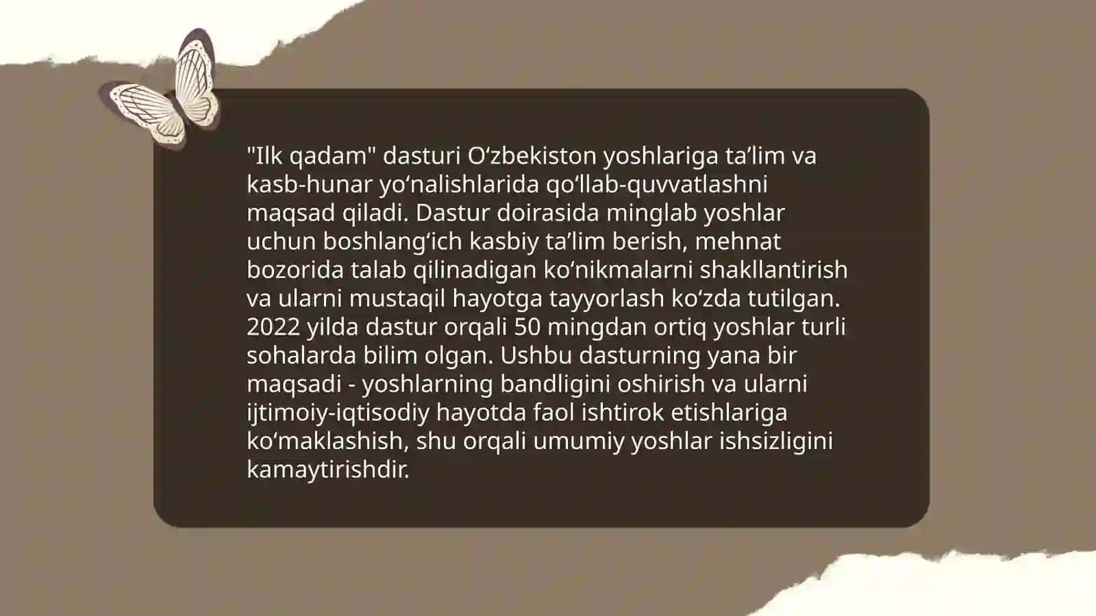 Ilk qadam dasturi 3
