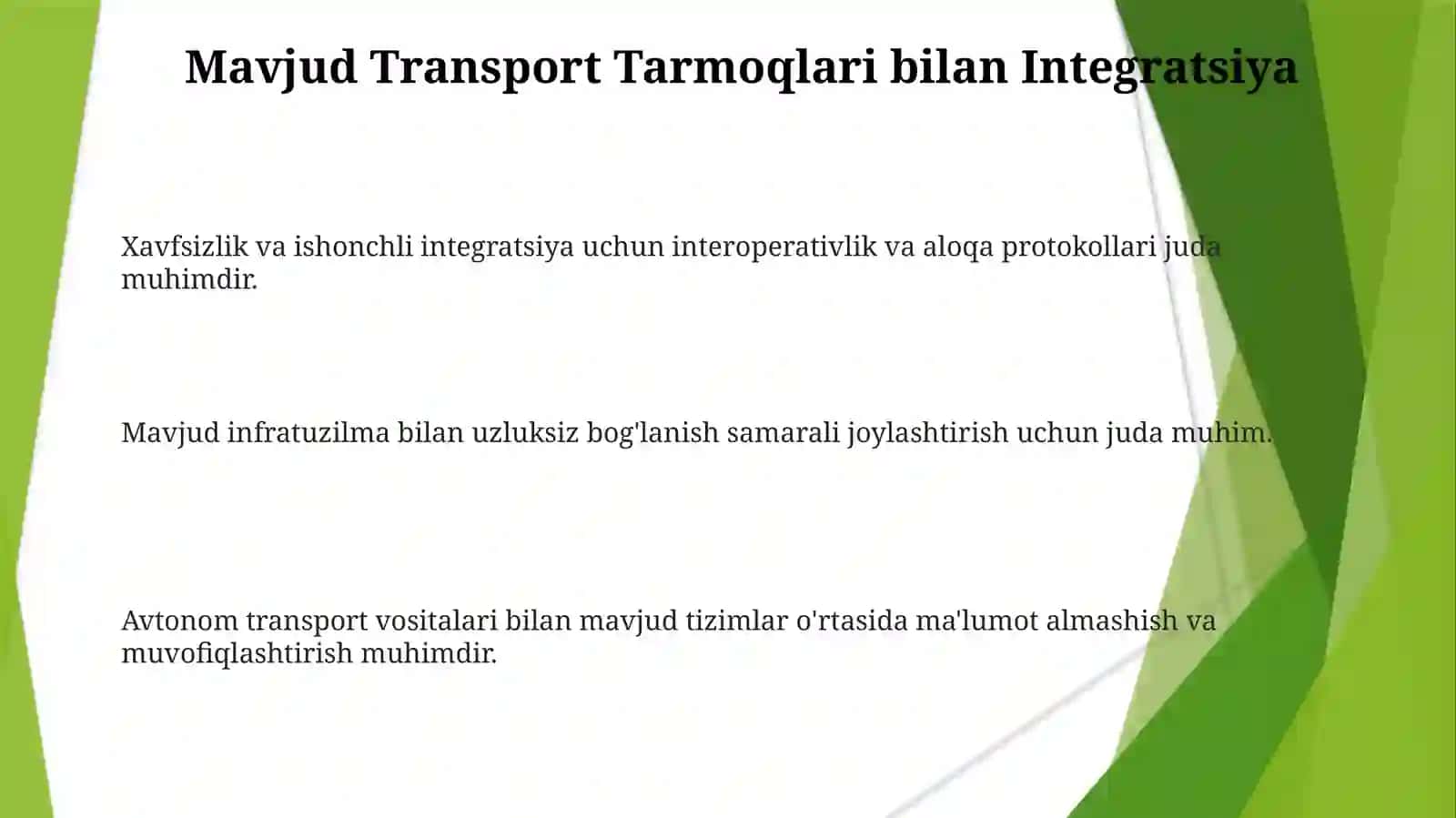 Avtonom Transportning Kelajagi 3