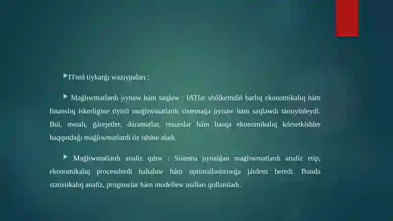 Ekonomikalıq informaciya sistemaları 3