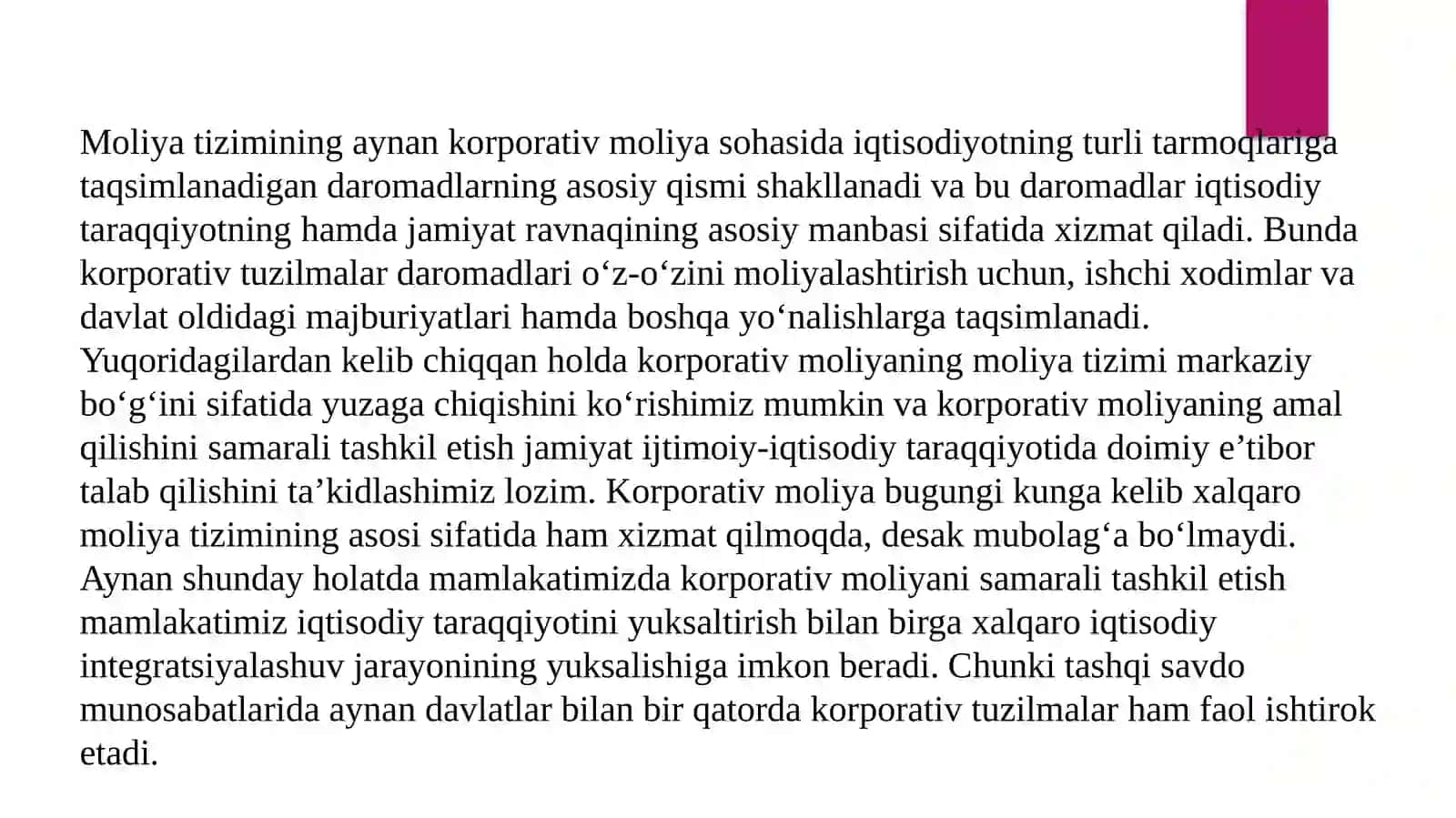 KORPORATIV MOLIYAVIY MUNOSABATLAR TIZIMI 3