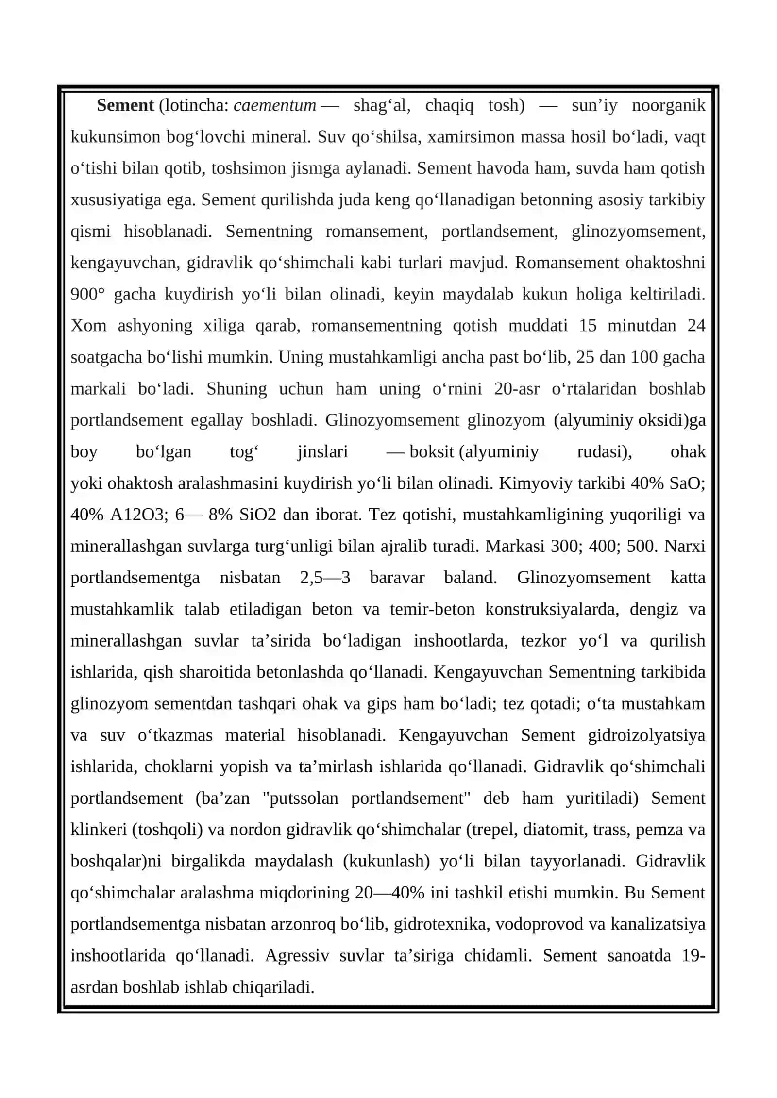 Kislotabardoshli sement 3