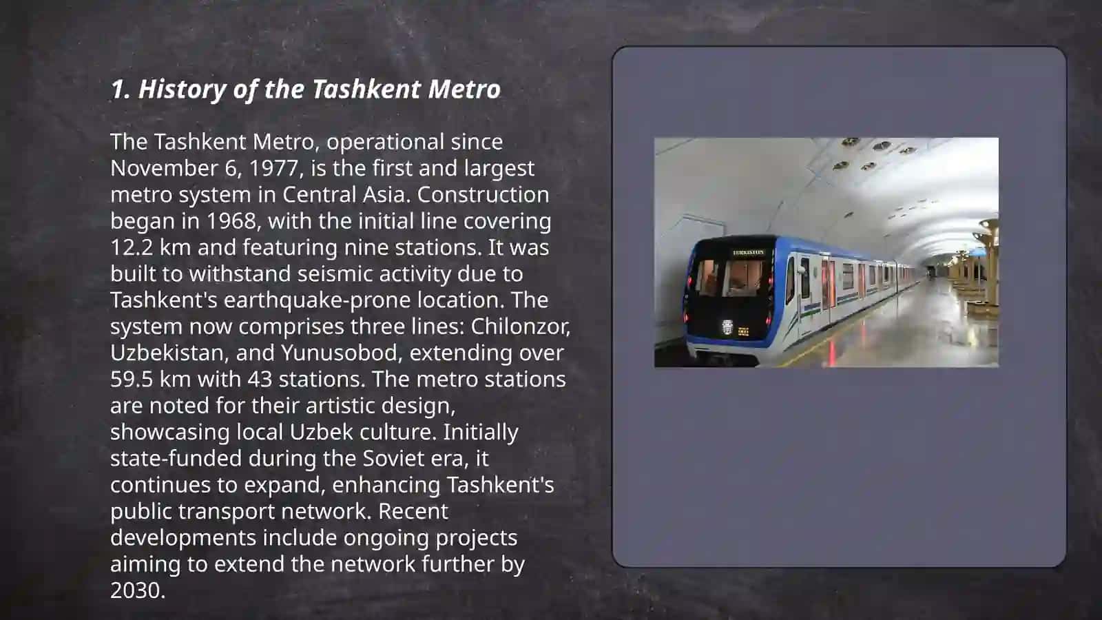 History of the Tashkent Metro 3
