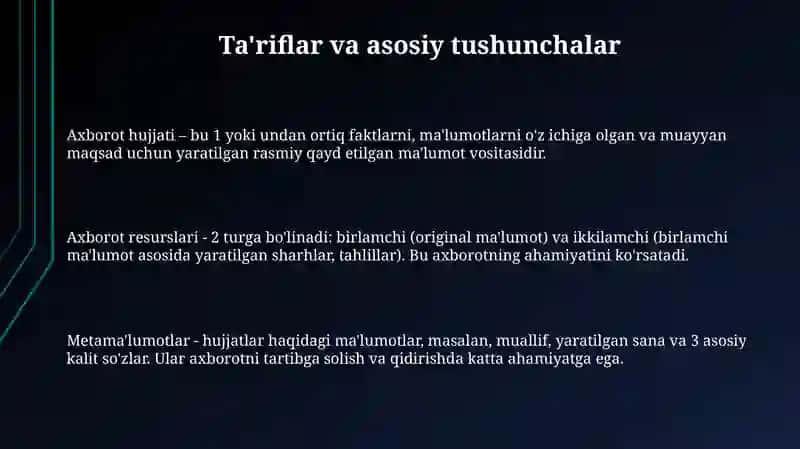 Axborot hujjatlari 3