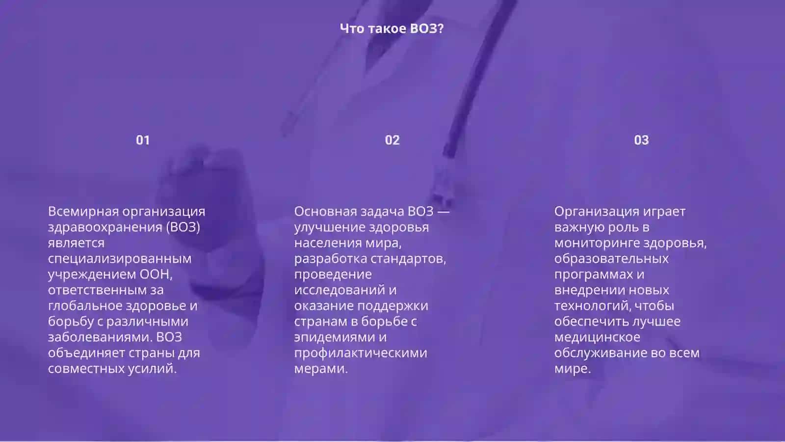Всемирная организация здравоохранения (ВОЗ) 3