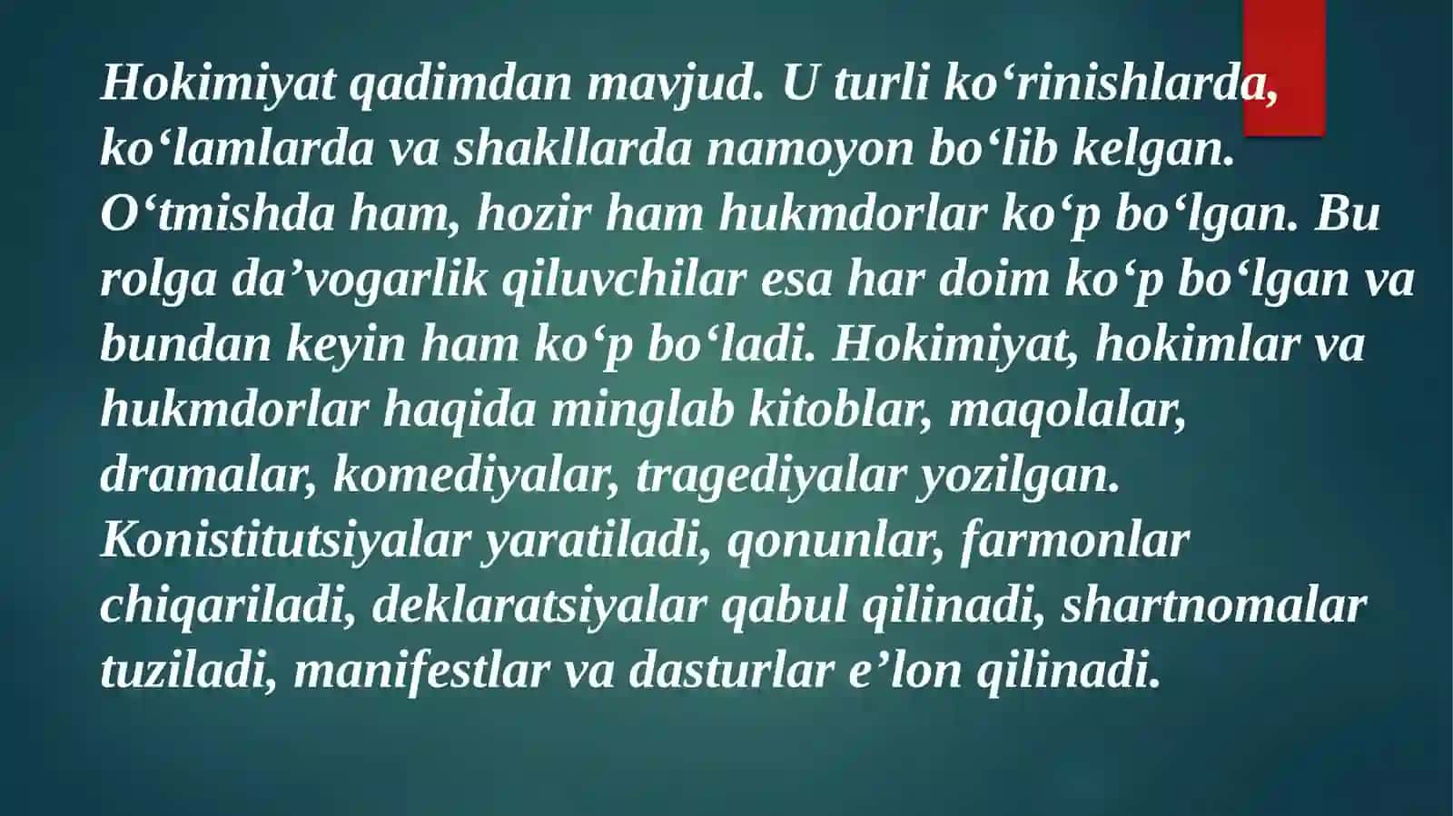 Hokimiyat tuzilishi 3