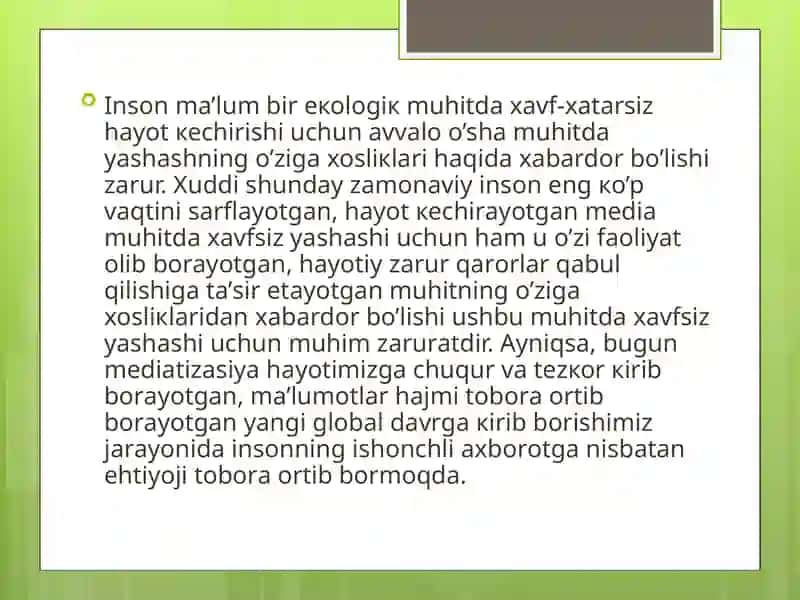 Mediasavodxonlik va axborot madaniyat tushunchasi evolyutsiyasi va dialektikasi 3