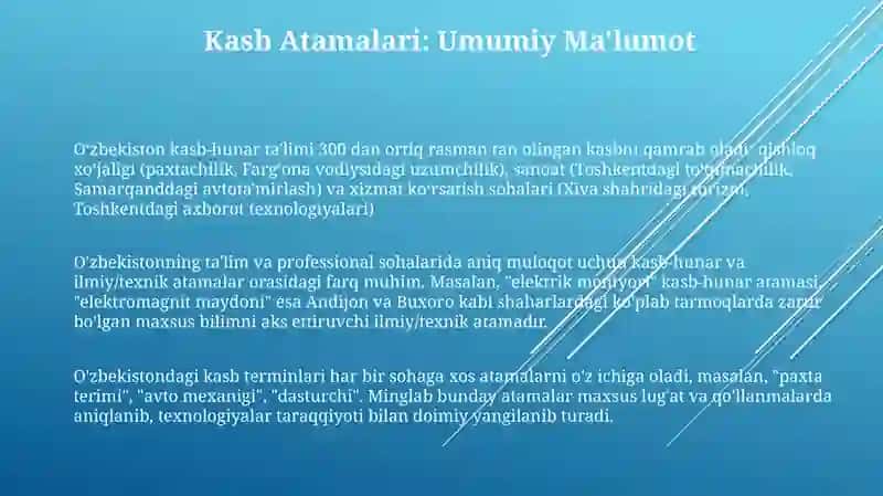 O'zbekistondagi Kasb-hunar Terminologiyasi 3