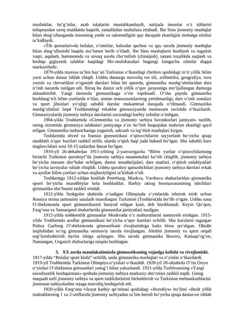 Gimnastikaning rivojlanish tarixi 3