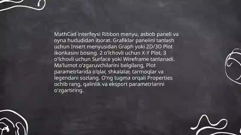 MathCad tizimida ikki va uch o’lchovli grafiklar bilan ishlash 3