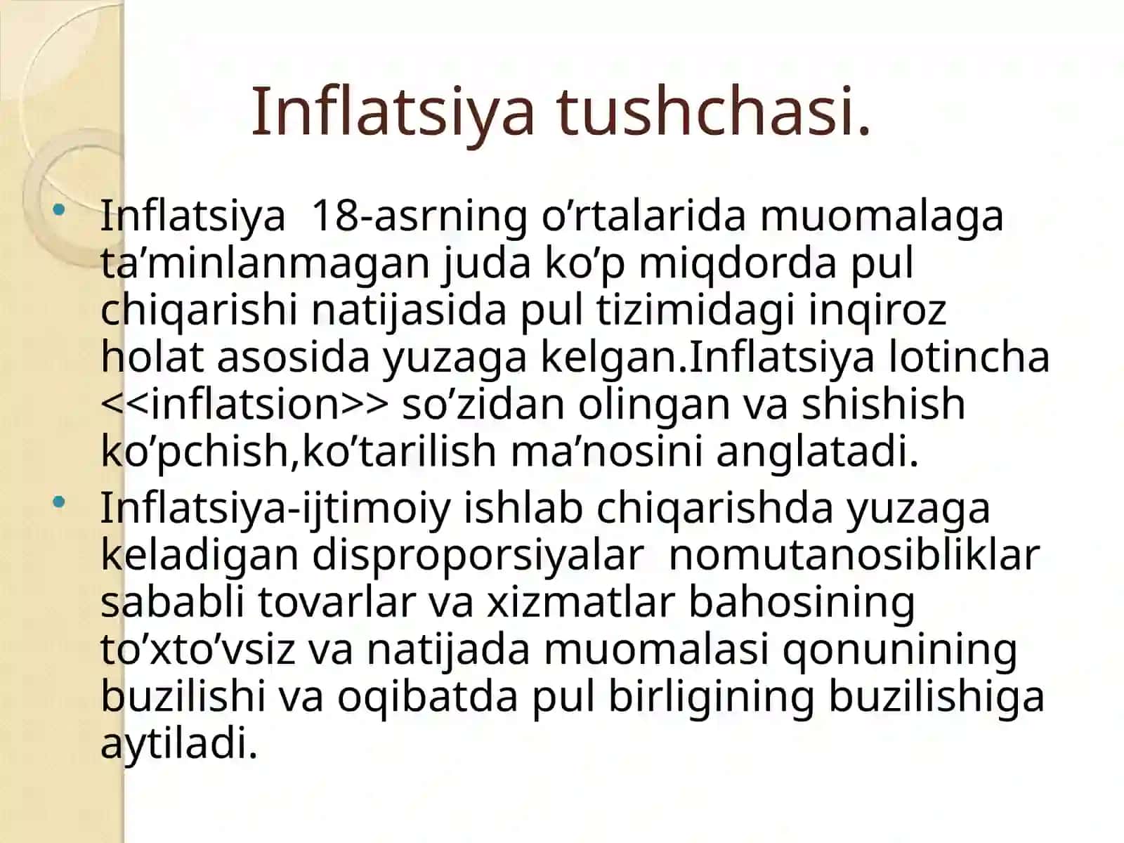 Inflyatsiyaning mohiyati va shakllari 3