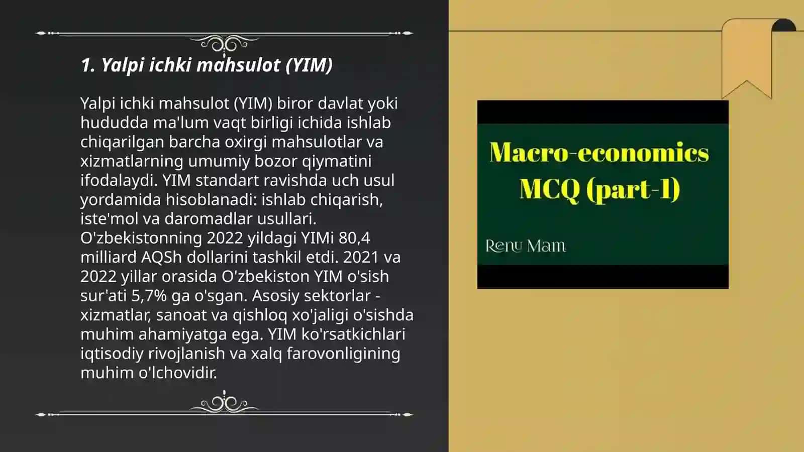 Makro iqtisodiyot korsatkishlar 3
