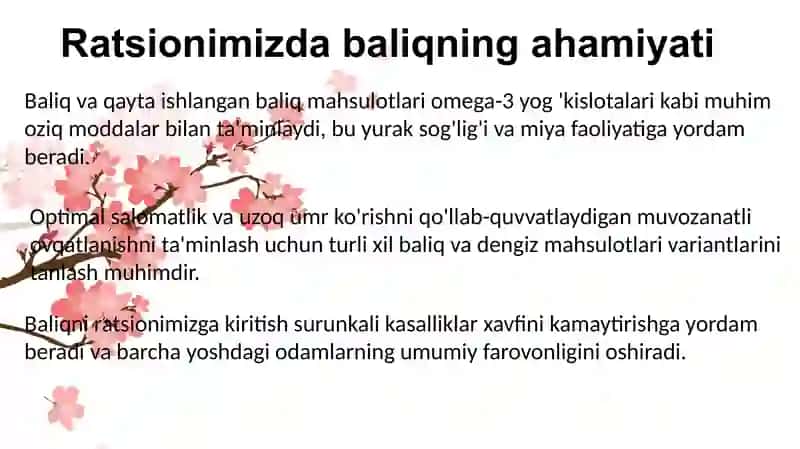 Baliq va qayta ishlangan baliq mahsulotlari 3