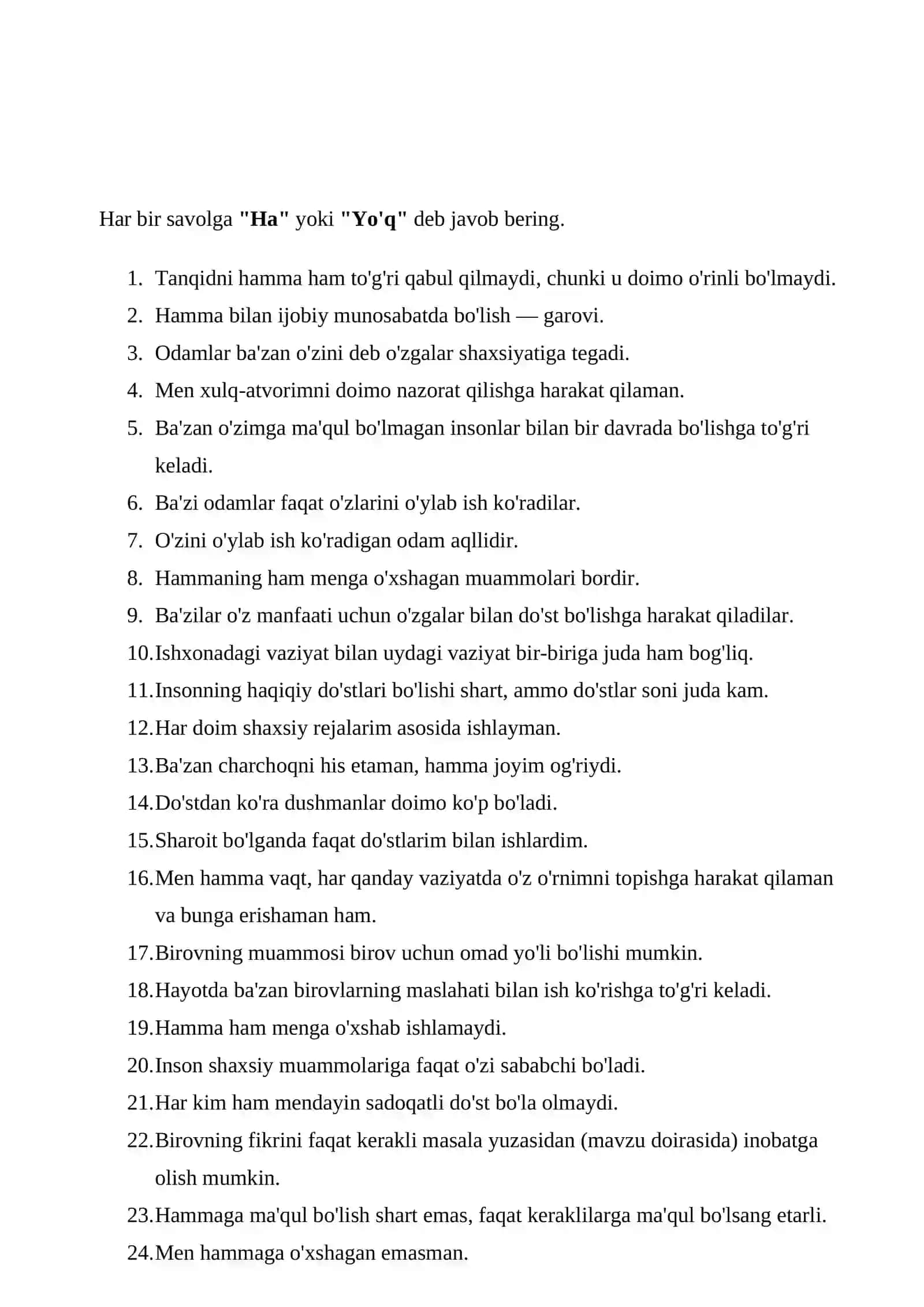 Bojxonaga kiruvchilar uchun test savolari xxxx 3