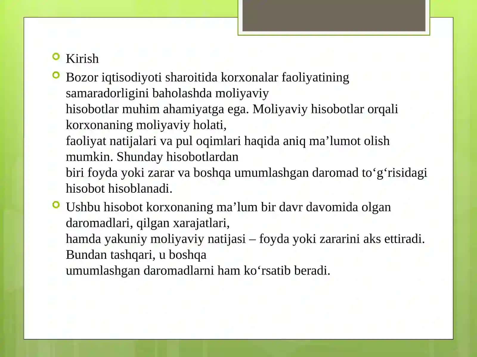Moliyaviy hisobot va hisobdorlik 3
