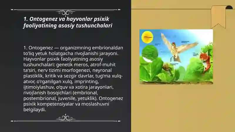Hayvonlar psixik faoliyatining ontogenezda rivojlanishishi 3