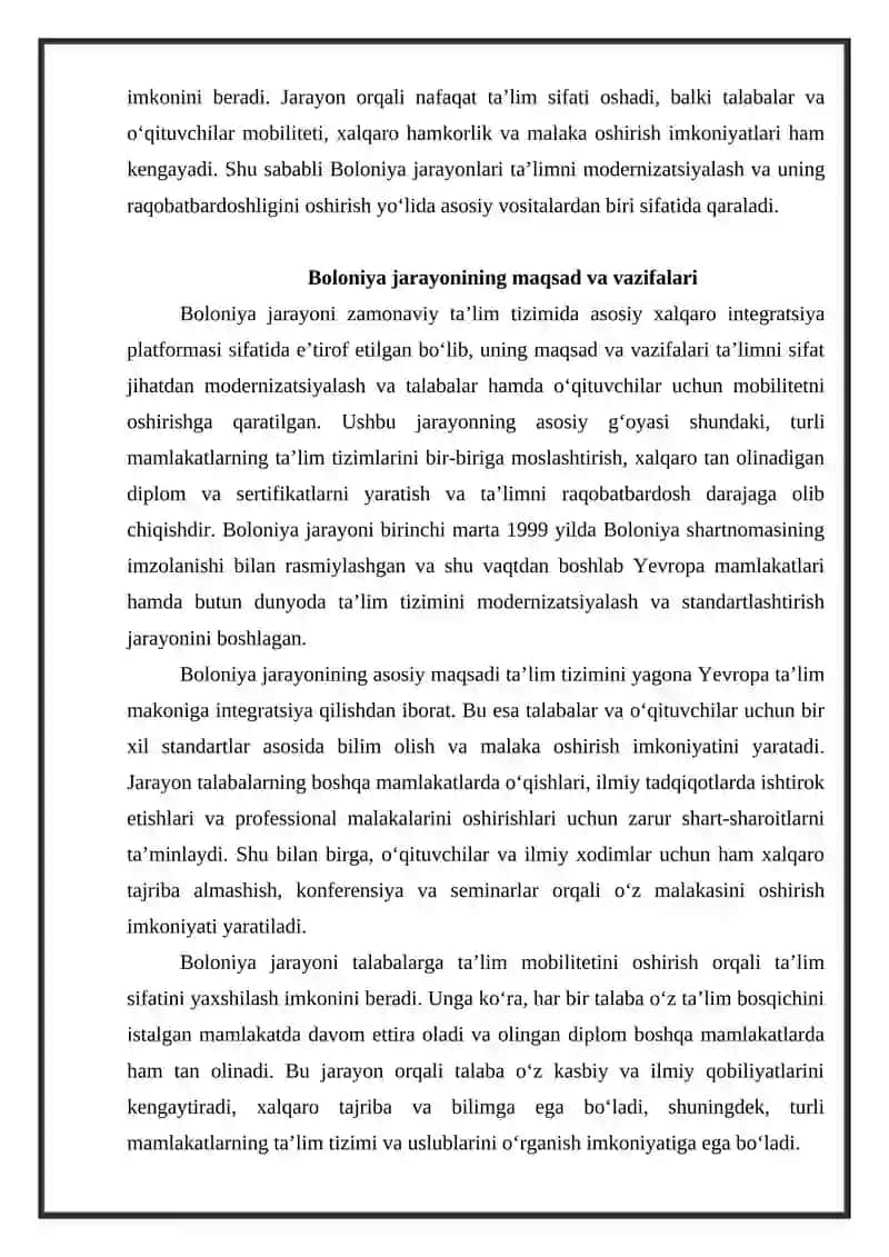 Boloniya jarayonlari va uning ta'lim modernizatsiyalashdagi roli. 3