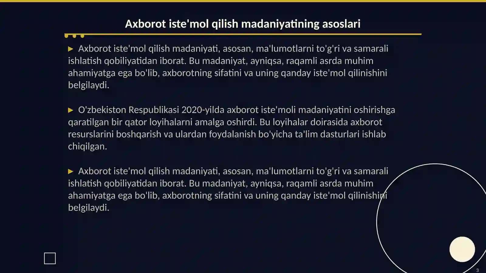 Axborot iste'mol gilish madaniyati 3