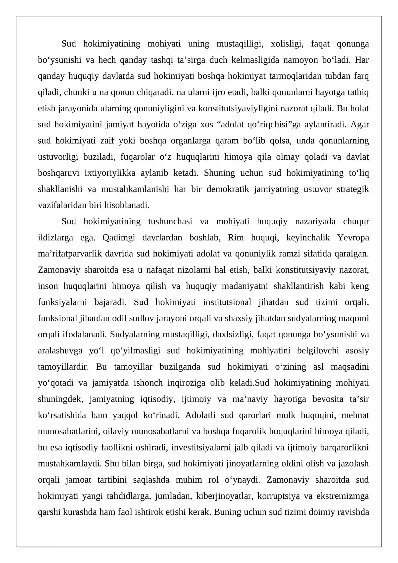 Sud – davlat hokimiyatining mustaqil tarmog‘i 3
