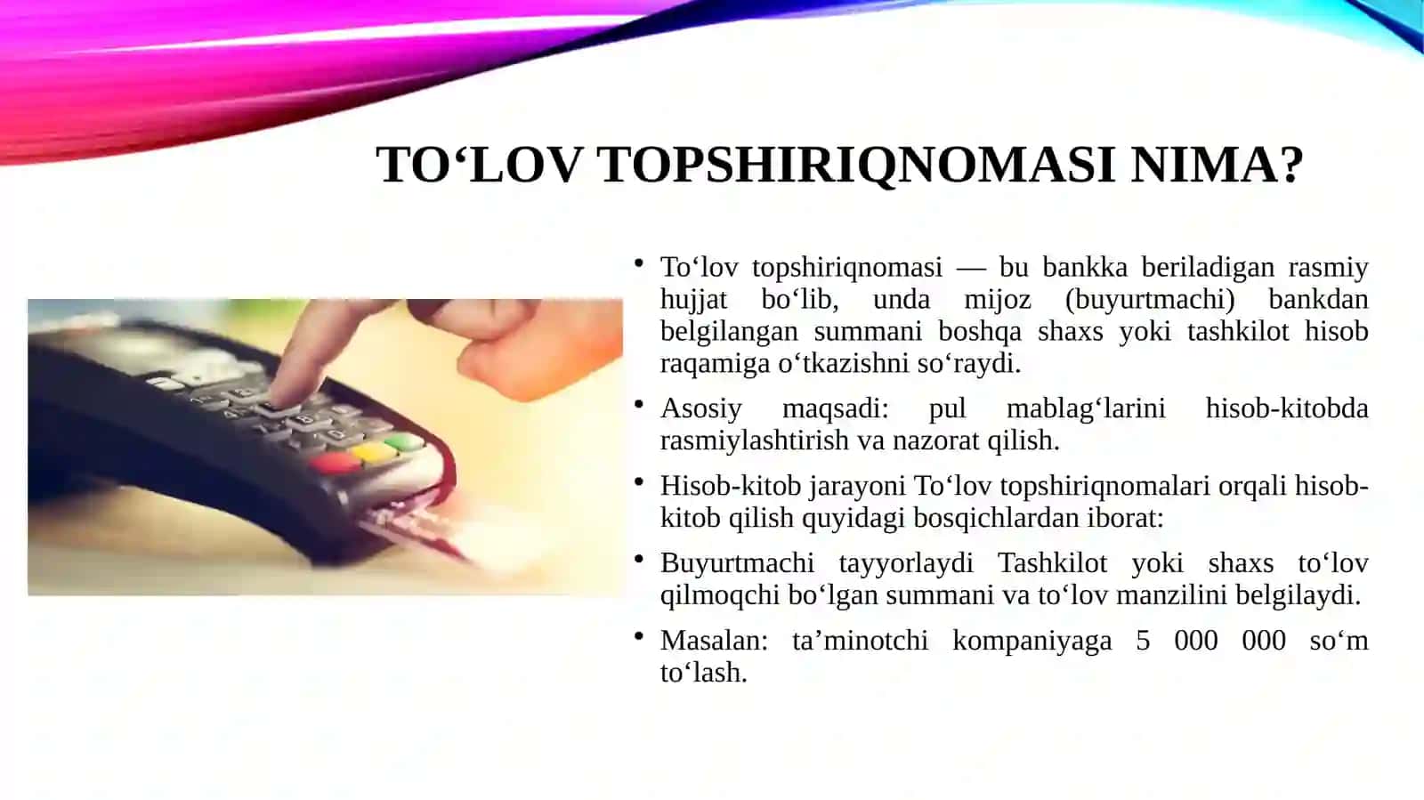 To‘lov topshiriqnomalari bilan hisob-kitob qilish 3