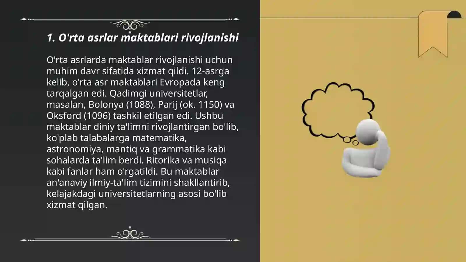 O'rta asrlar maktablari rivojlanishi 3