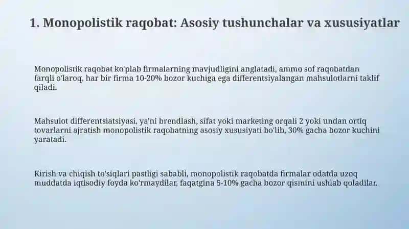 Monopolistik raqobati va oligapoliya 3