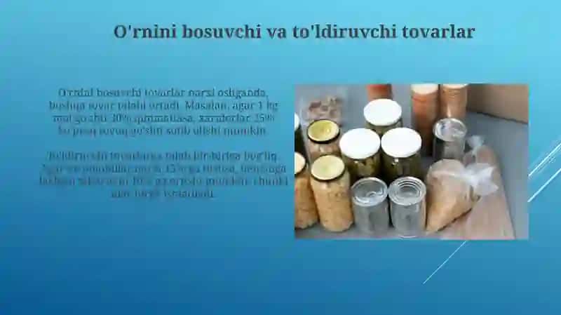 O'rnini bosuvchi va to'ldiruvchi tovarlar 3
