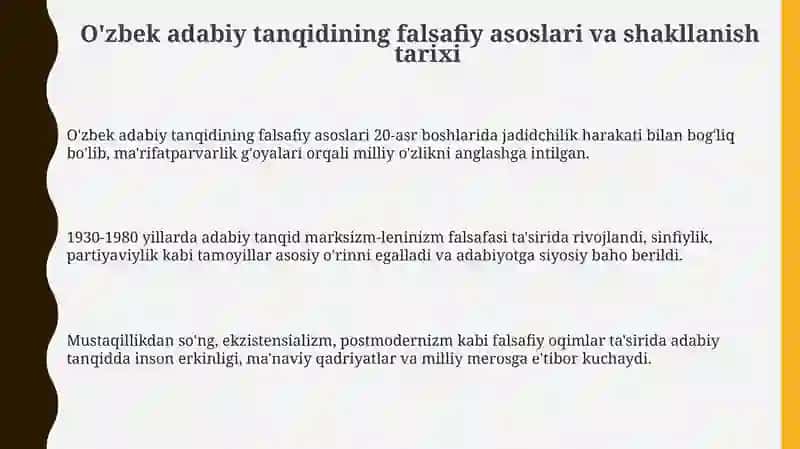 O'zbek adabiy tanqidi 3