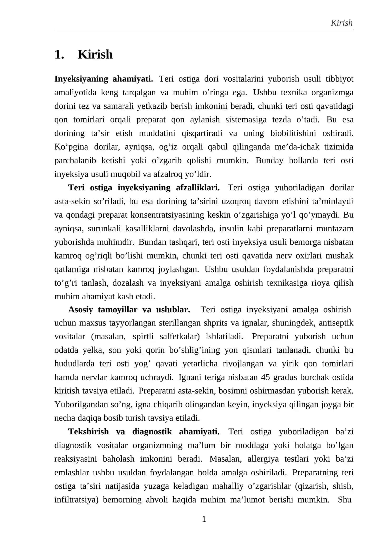 Teri ostiga inyeksiya qilish texnikasi 3