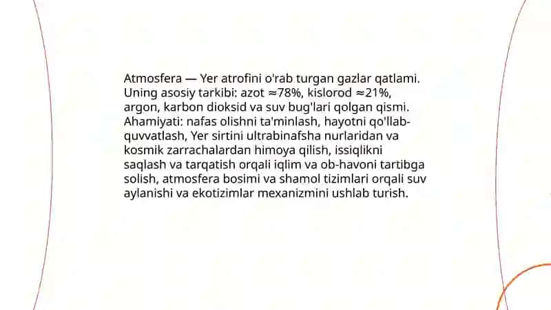 YER ATMOSFERASI HAQIDA UMUMIY MA'LUMOT 3