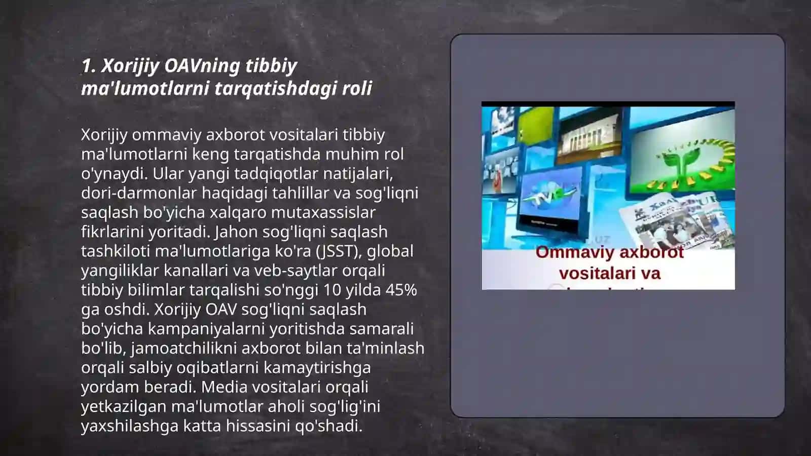 Xorijiy OAVning medical makondagi orni 3