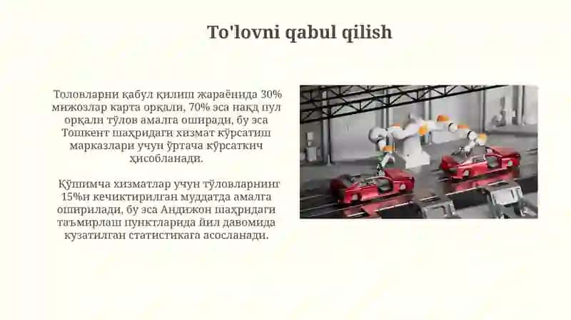 Mijozlarga Avtomobil Xizmatini Ko'rsatish Jarayonining Elementlari 3