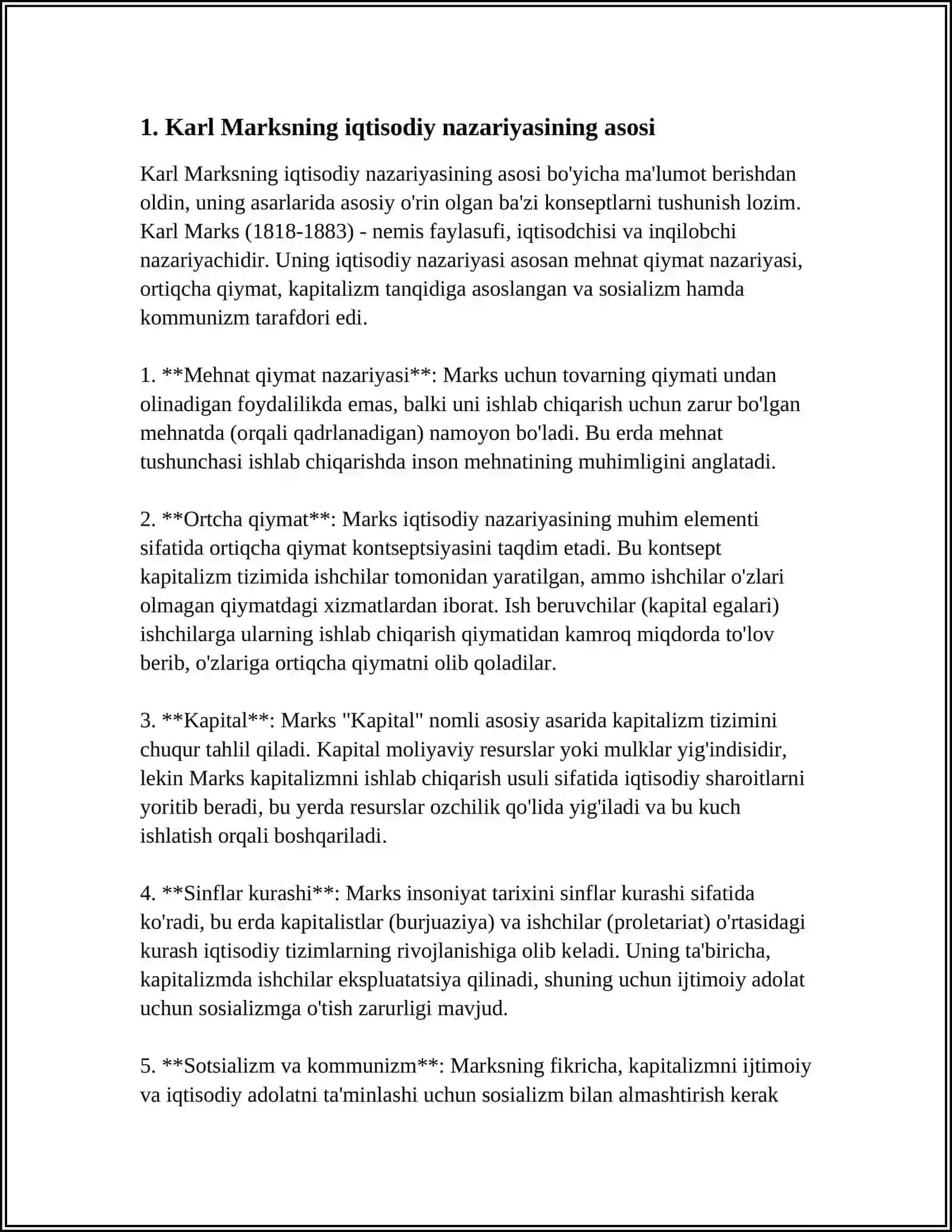 Karl Marksnig iqtisodiy ta'limoti 3