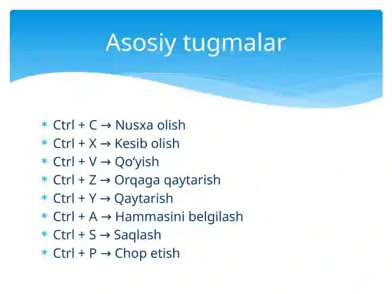 Klaviatura va Tezkor Tugmalar 3