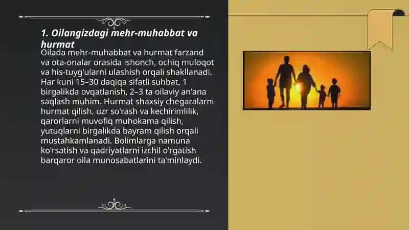 Oilada mehr-muhabbat va hurmat 3