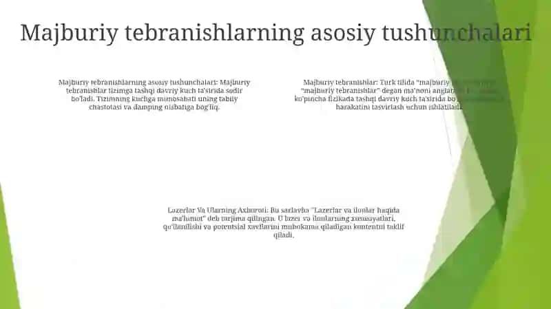 Majburiy Tebranishlar. Lazerlar Va Ularning Axboroti 3